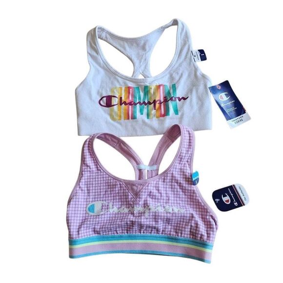 Champion Sz S pink white multicolor 2 sport bra bundle - Picture 1 of 5